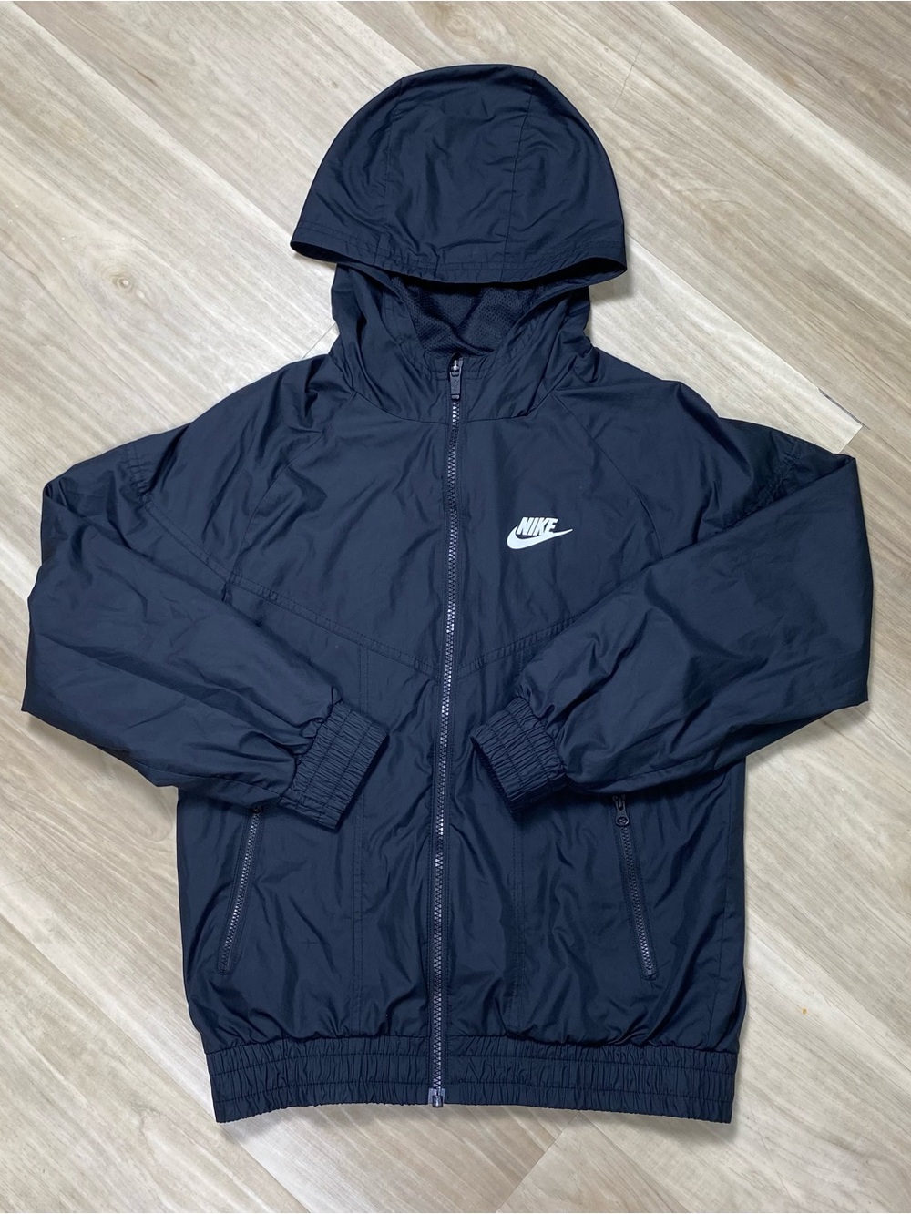 Nike Sportswear Windrunner Jacket Kids Large Black Hooded Mesh Lined